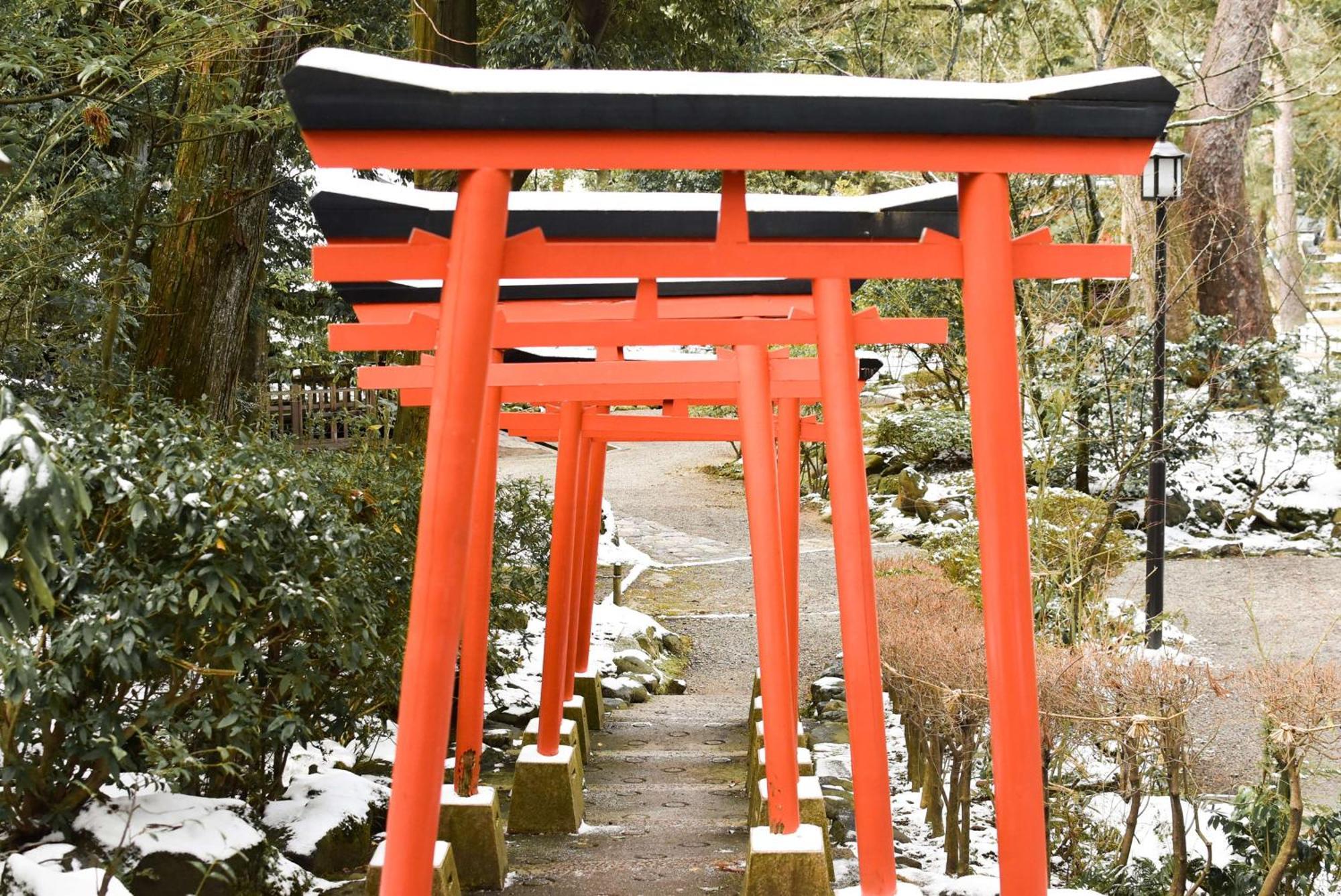金泽凯悦尚萃酒店 外观 照片 Torii at the shrine