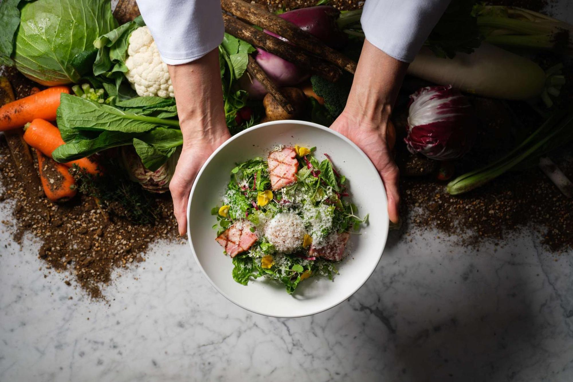 金泽凯悦尚萃酒店 外观 照片 A salad prepared by a chef